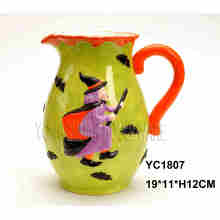Halloween Hand Painted Big Pitcher with Handle